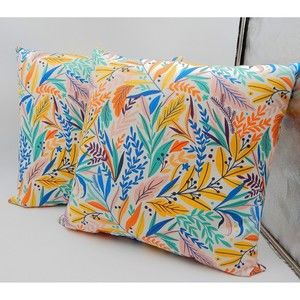 Ambesonne Tropical Palm Leaf Pillow Set Indoor Outdoor 18 x 18 Inch Coastal